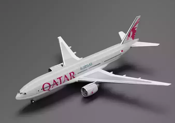 Boeing 777-200ER Qatar Airways Livery 3D model