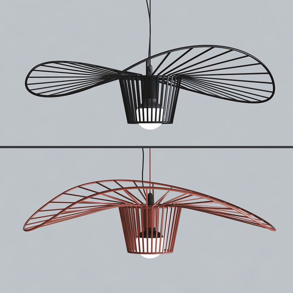 Straw Hat Chandelier 3D model_1