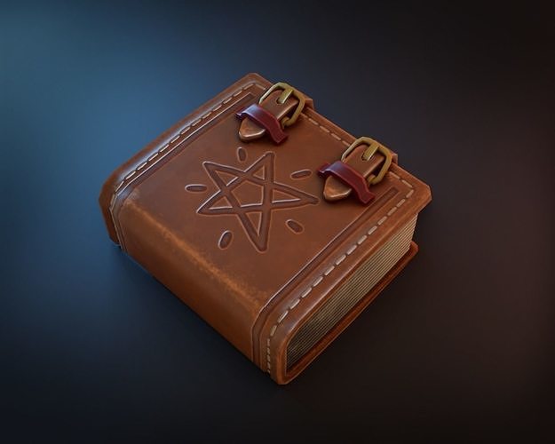 Stylized Fantasy Low Poly Magic Book Free low-poly 3D model