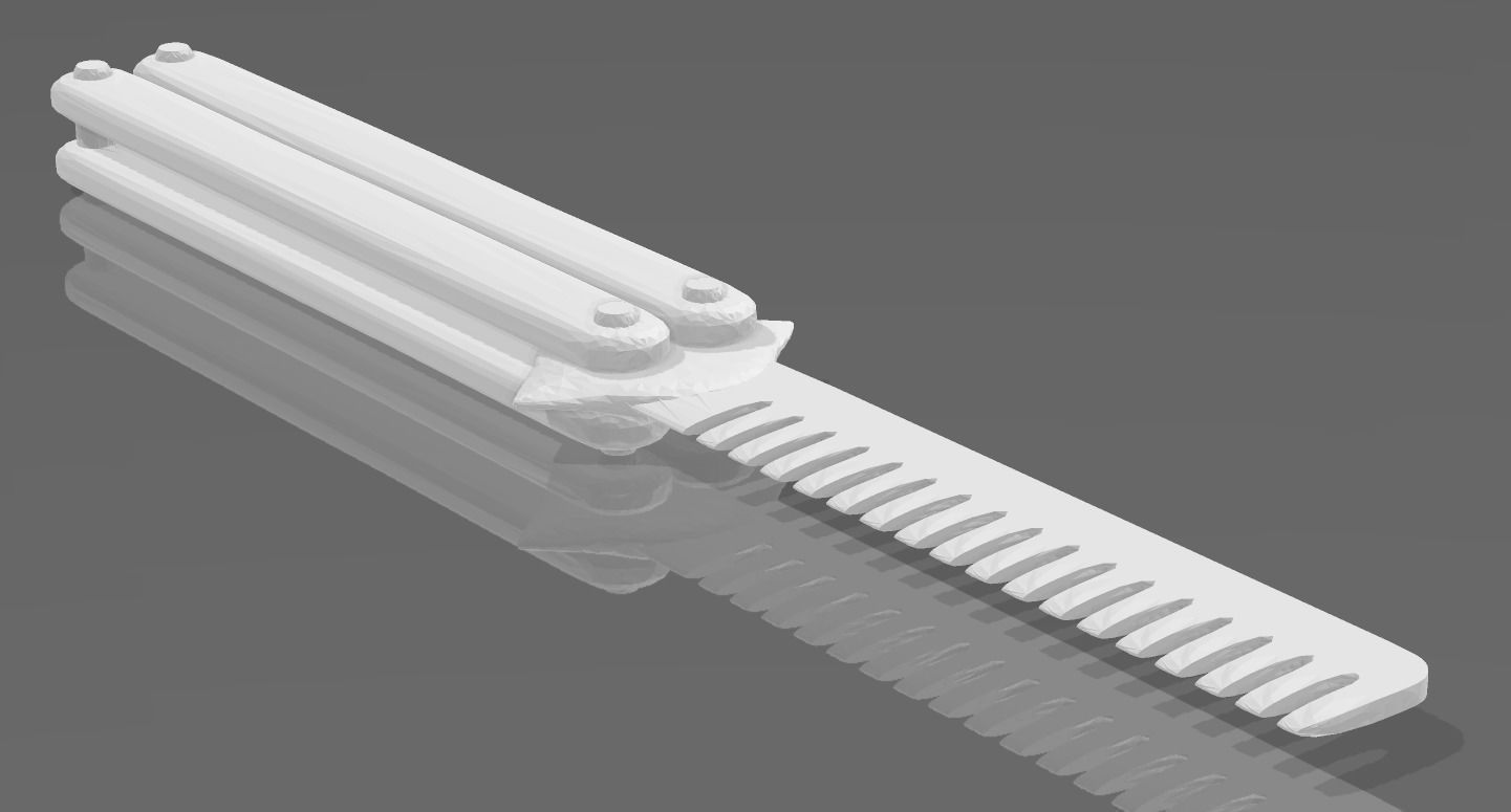 Yoru Stylish Butterfly Comb  3D print model_3
