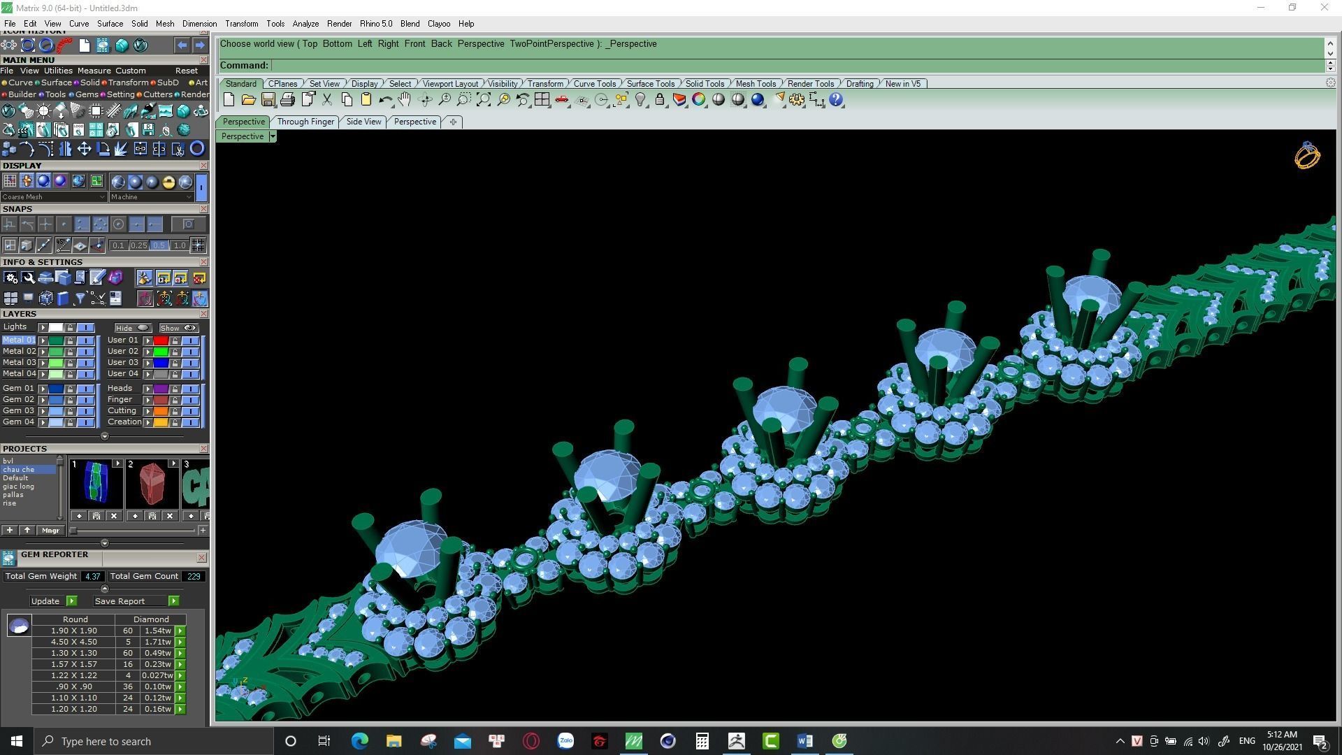 cuban chain or necklace diamond 3D print model_22