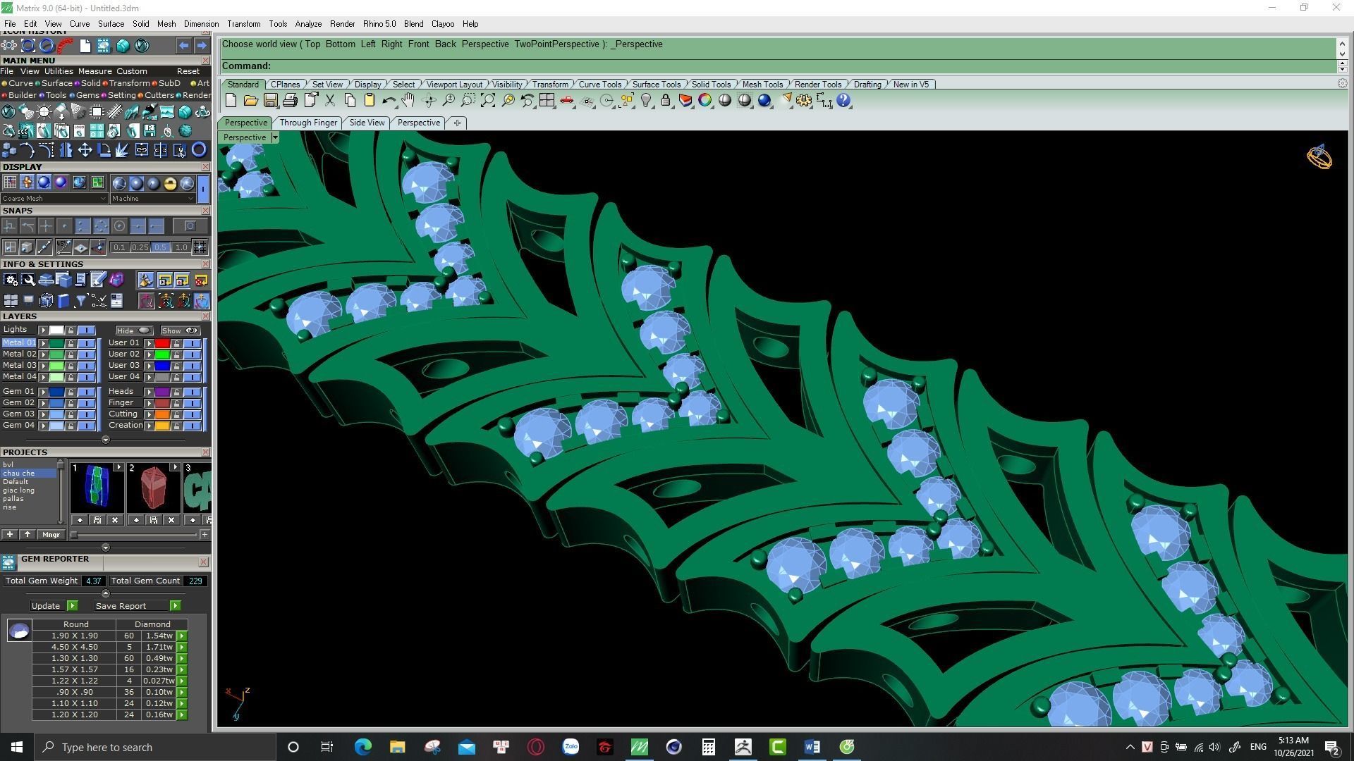 cuban chain or necklace diamond 3D print model_29