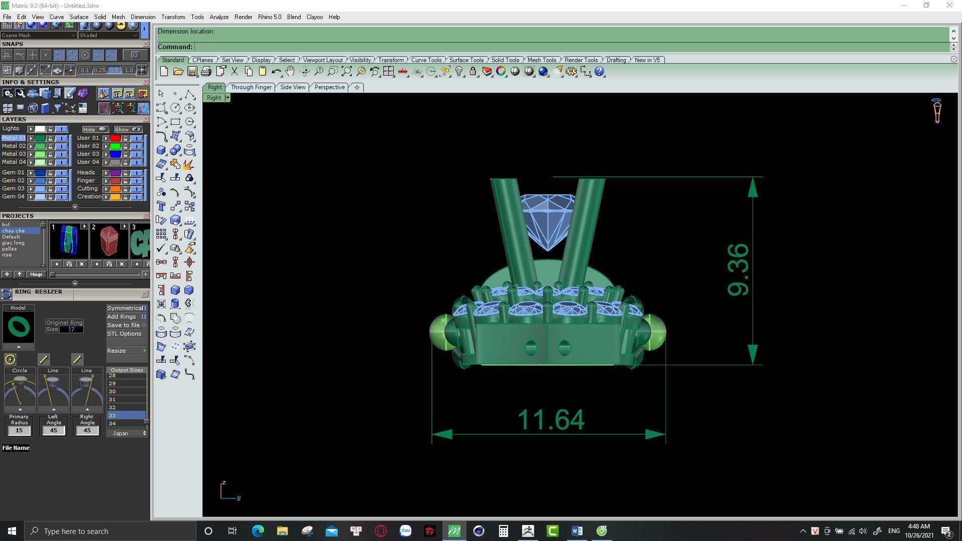 cuban chain or necklace diamond 3D print model_5