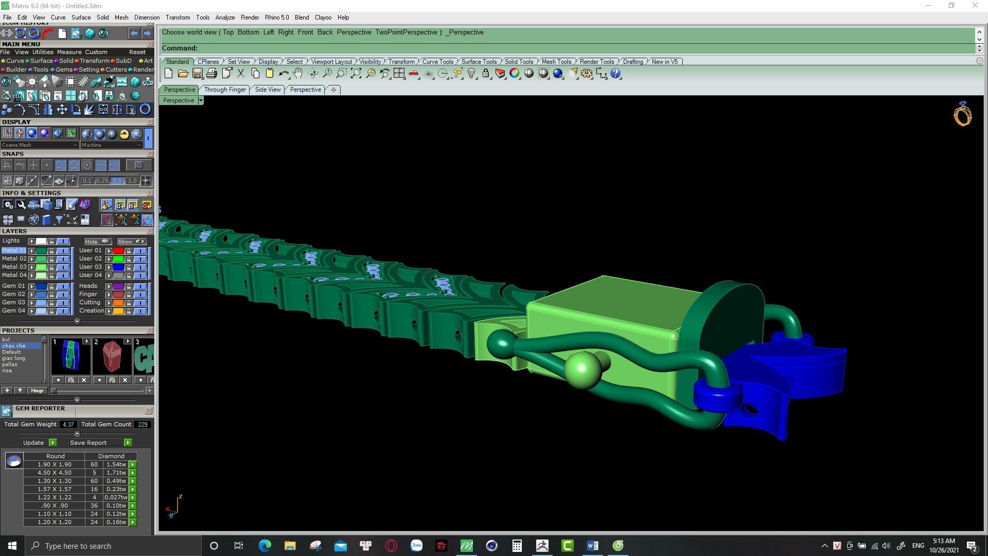 cuban chain or necklace diamond 3D print model_25