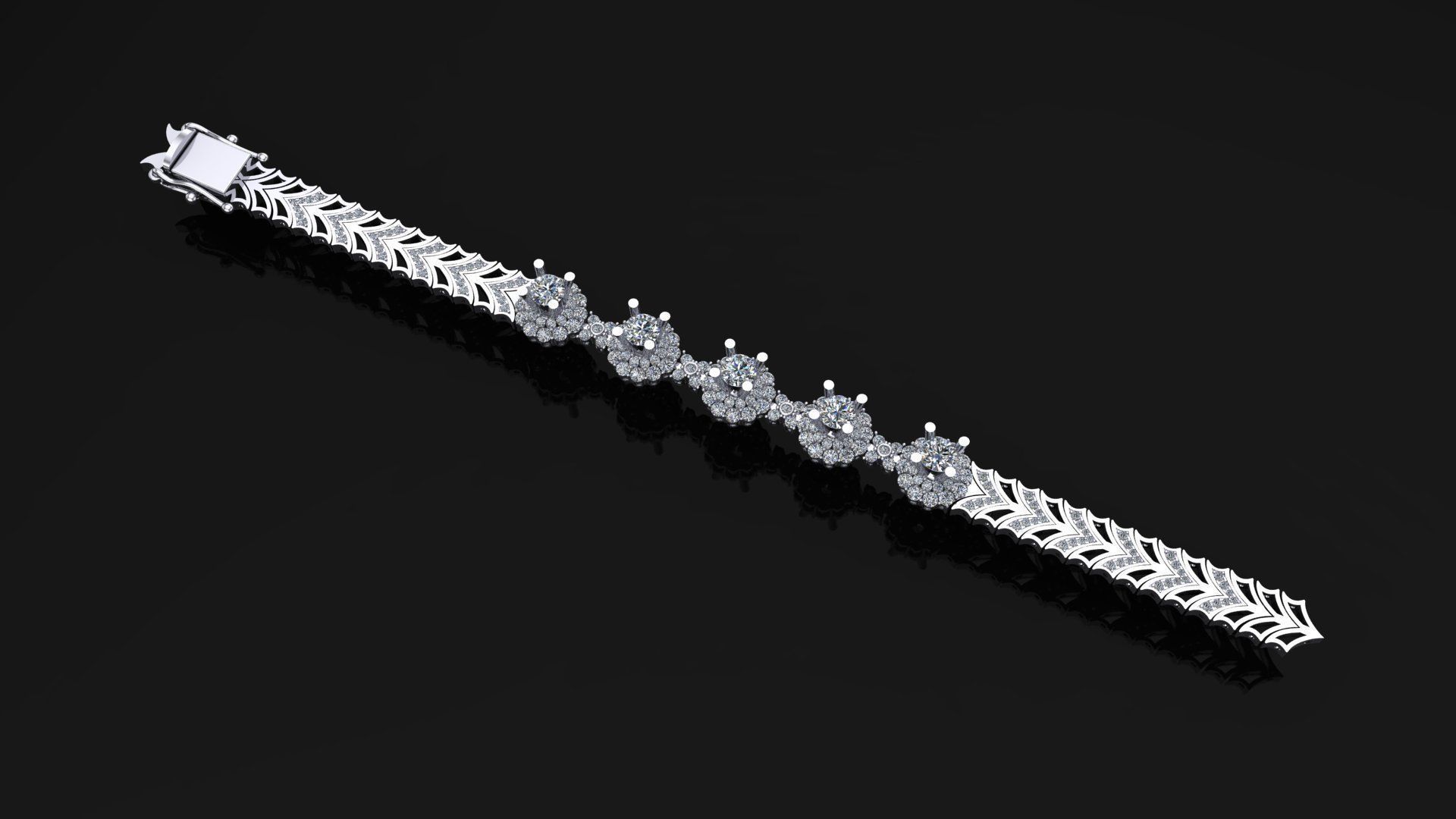 cuban chain or necklace diamond 3D print model_1