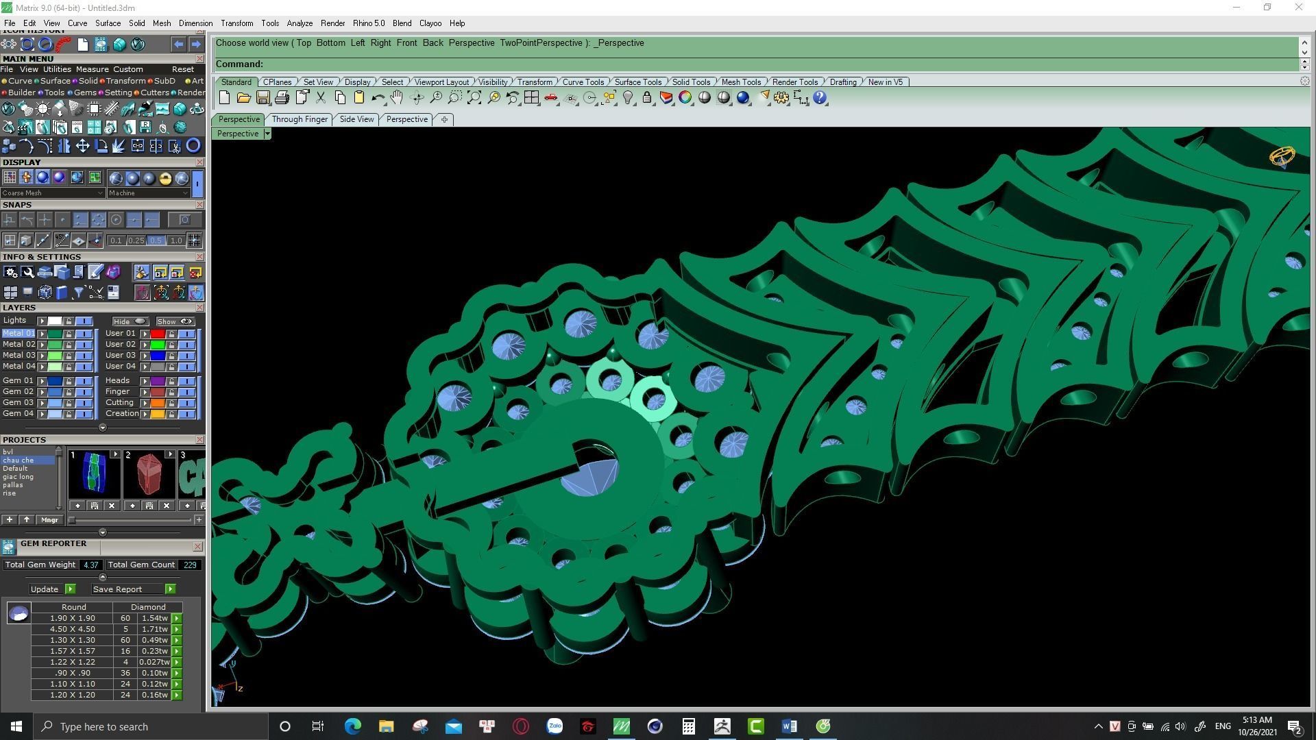 cuban chain or necklace diamond 3D print model_30