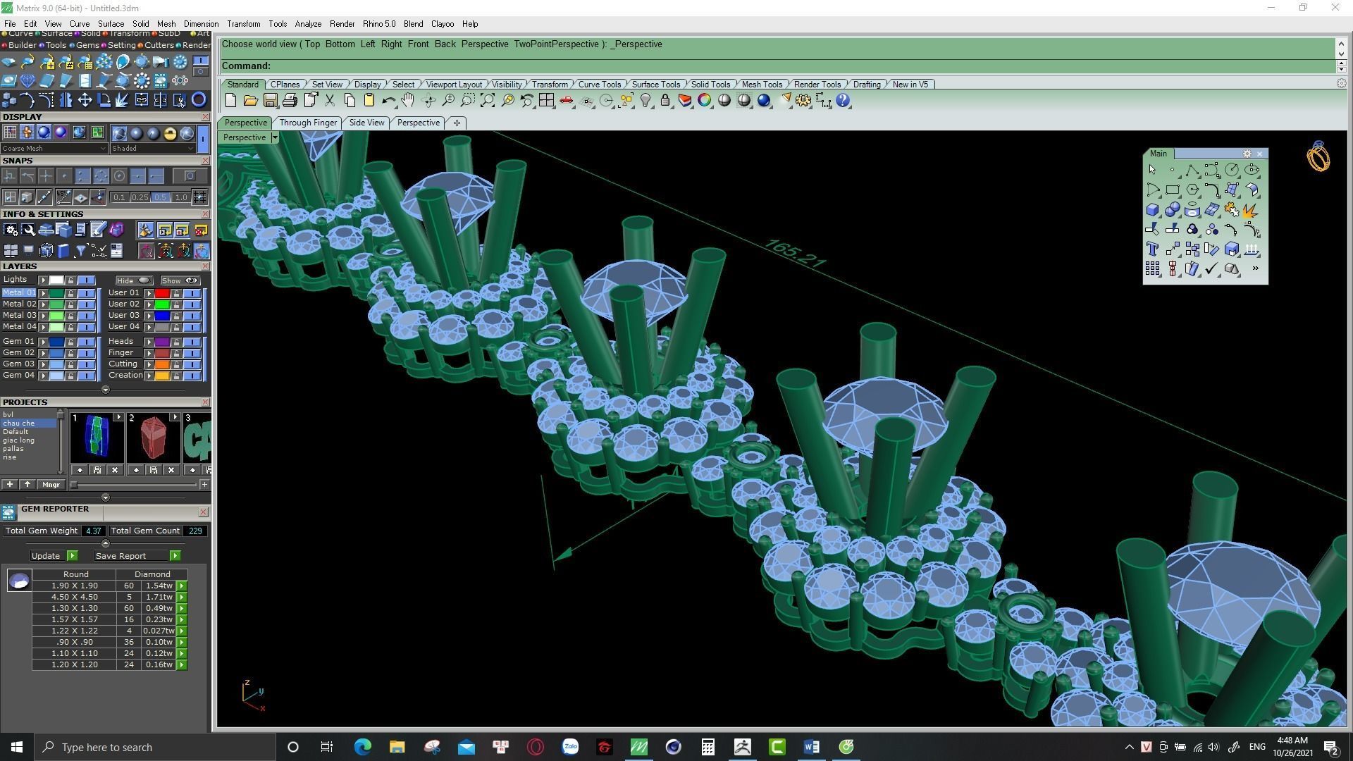 cuban chain or necklace diamond 3D print model_6