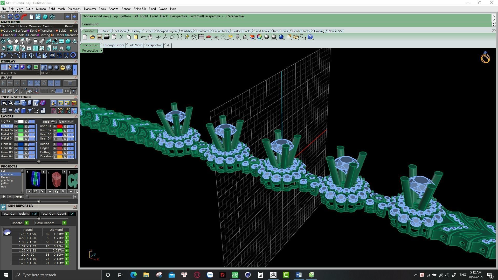cuban chain or necklace diamond 3D print model_28