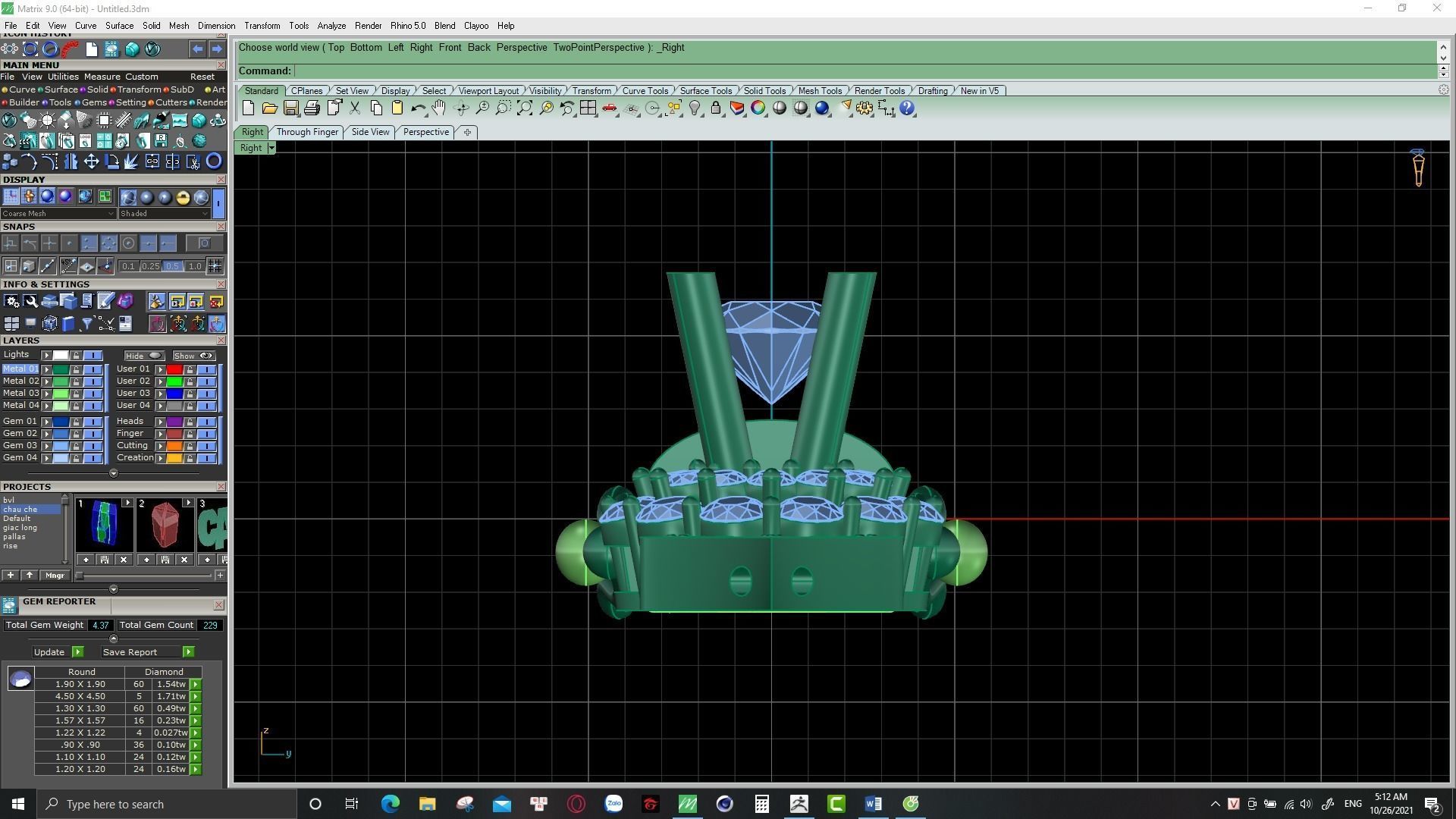 cuban chain or necklace diamond 3D print model_19