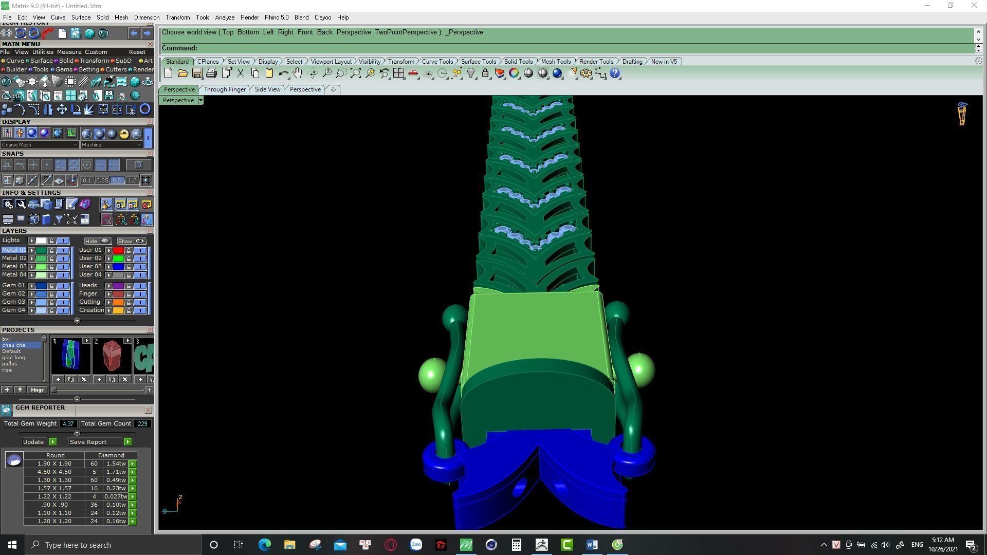 cuban chain or necklace diamond 3D print model_27