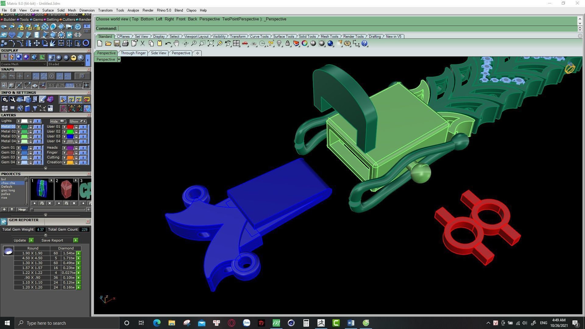 cuban chain or necklace diamond 3D print model_11