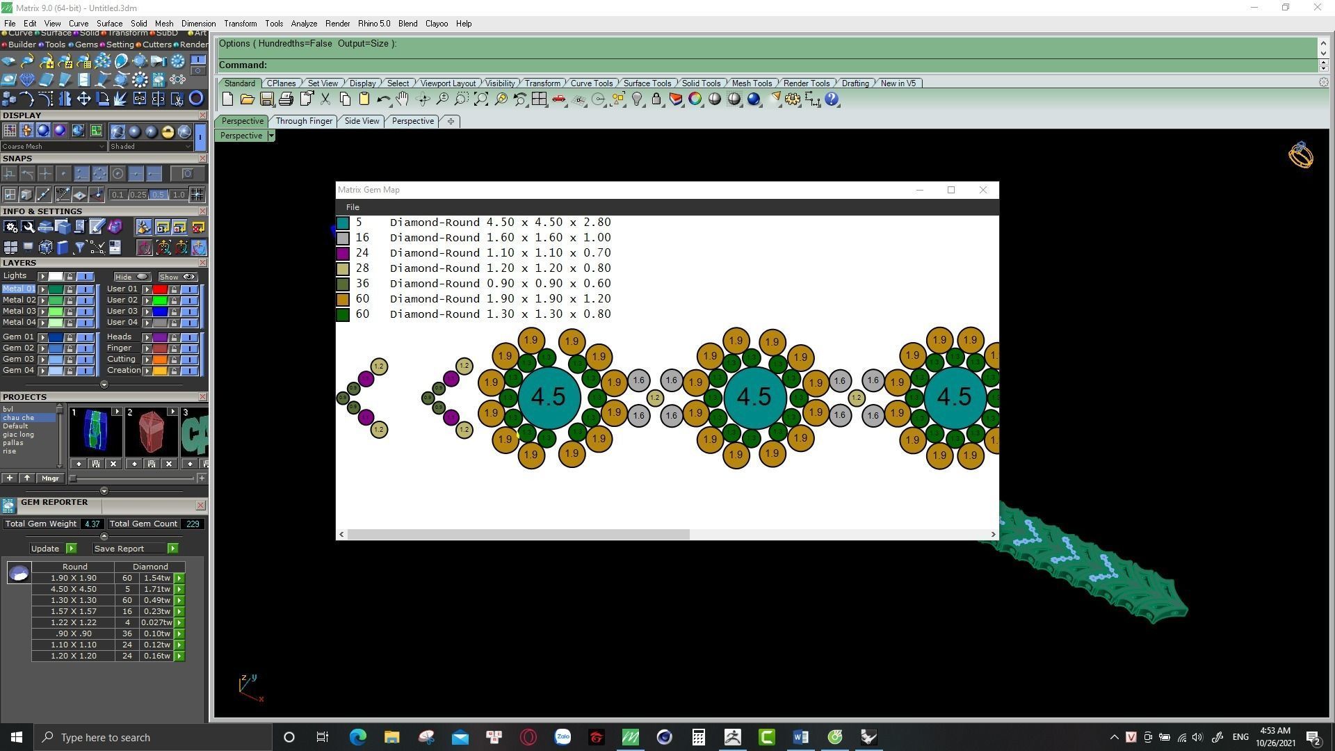 cuban chain or necklace diamond 3D print model_17
