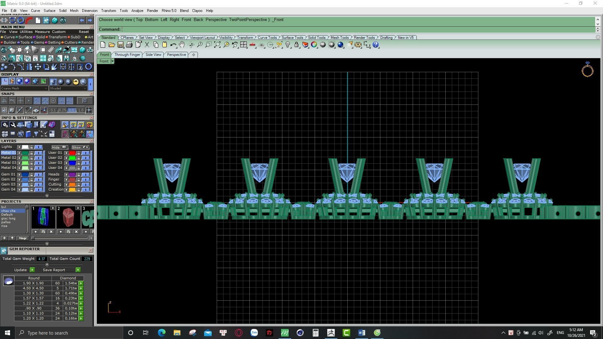 cuban chain or necklace diamond 3D print model_20