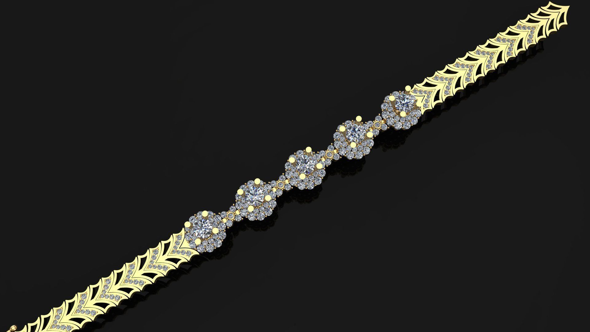 cuban chain or necklace diamond 3D print model_2