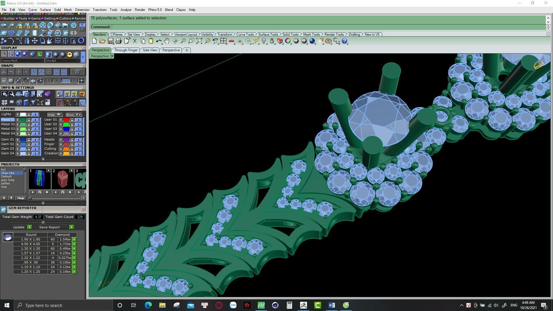 cuban chain or necklace diamond 3D print model_9