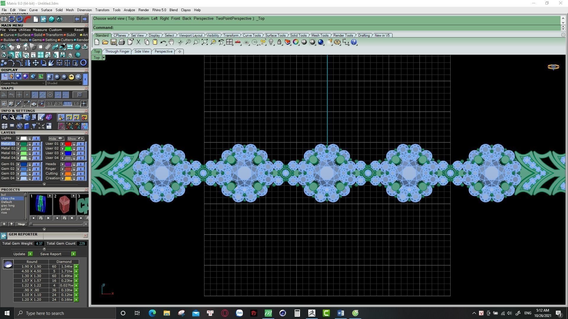 cuban chain or necklace diamond 3D print model_21