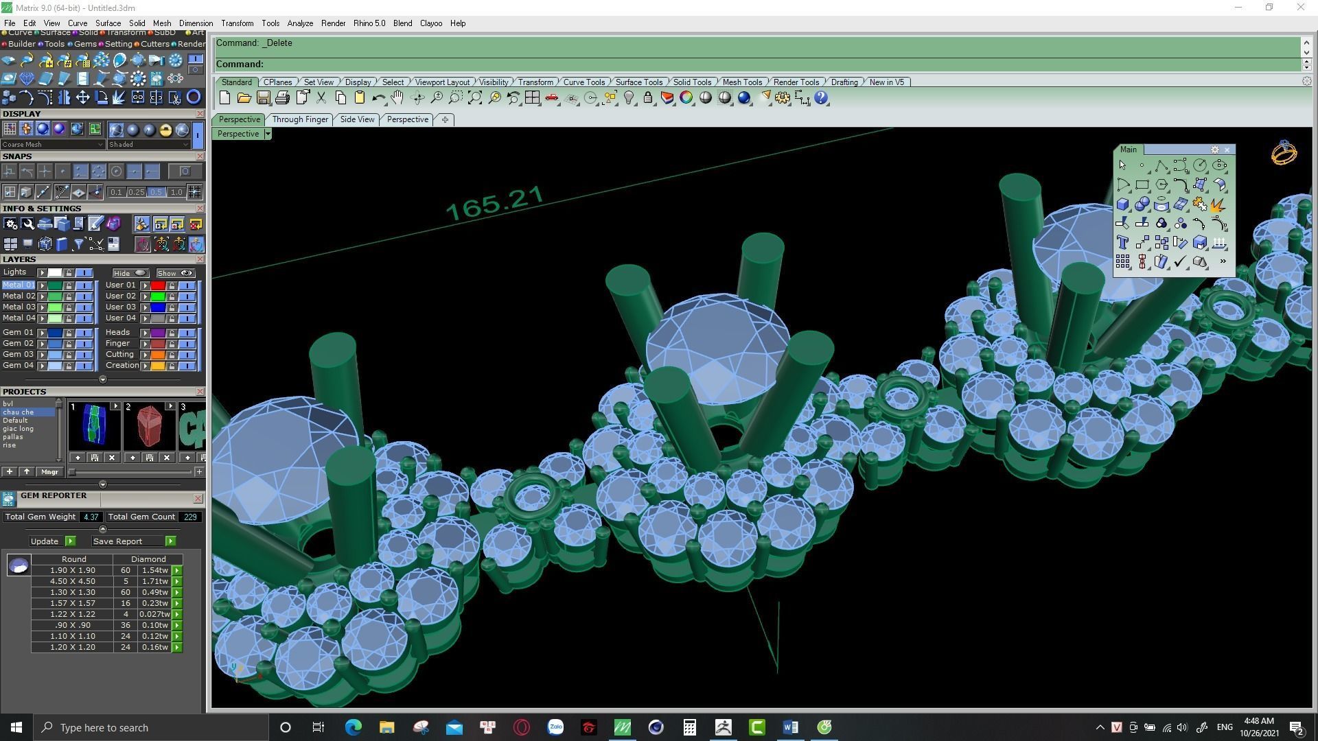 cuban chain or necklace diamond 3D print model_7