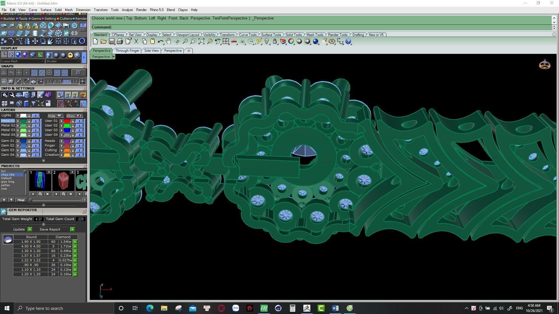 cuban chain or necklace diamond 3D print model_14