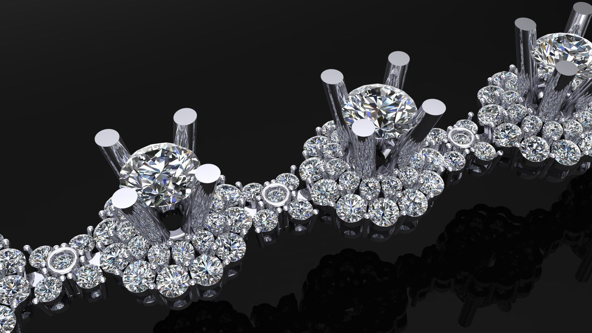 cuban chain or necklace diamond 3D print model_4