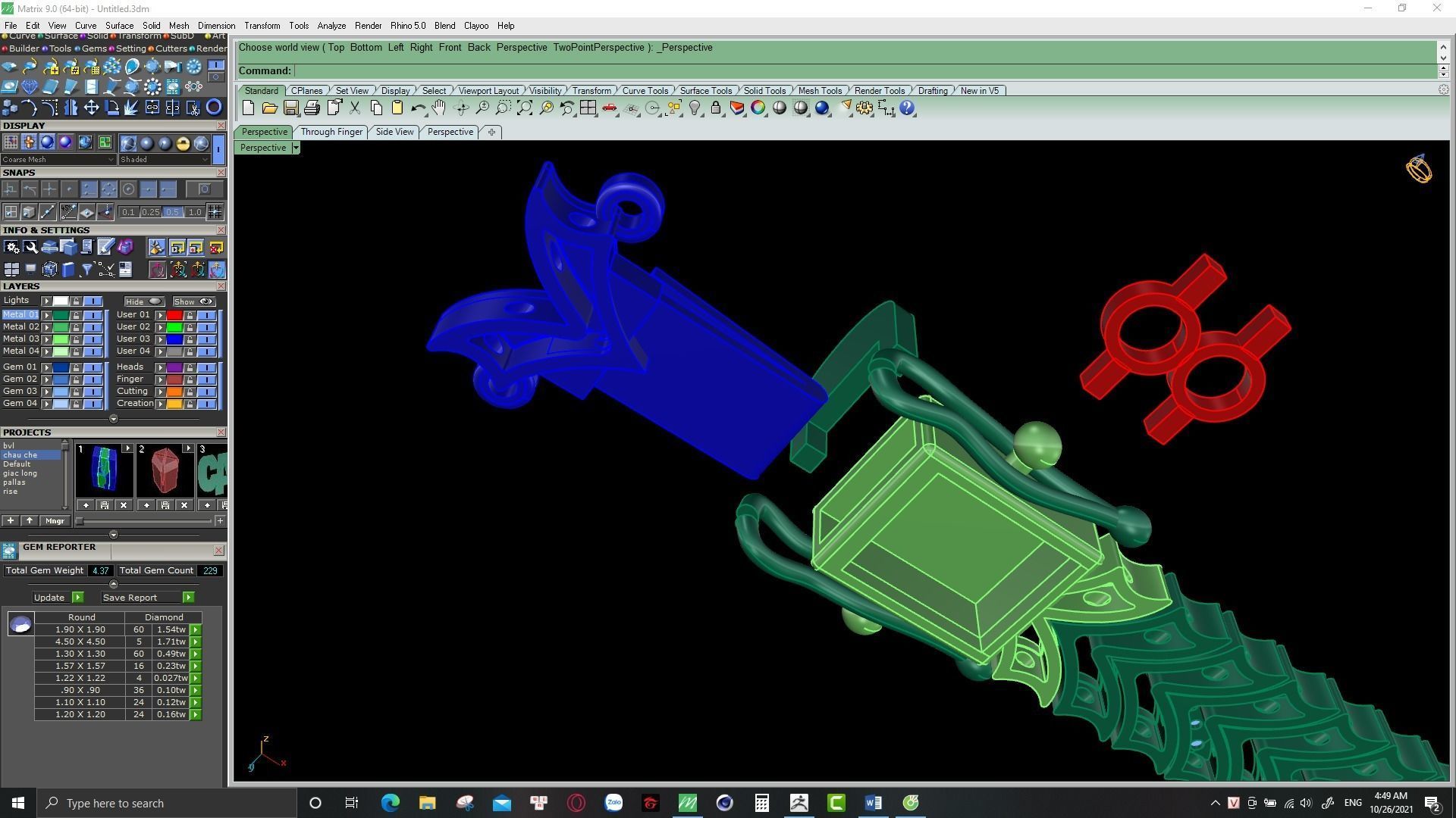 cuban chain or necklace diamond 3D print model_12