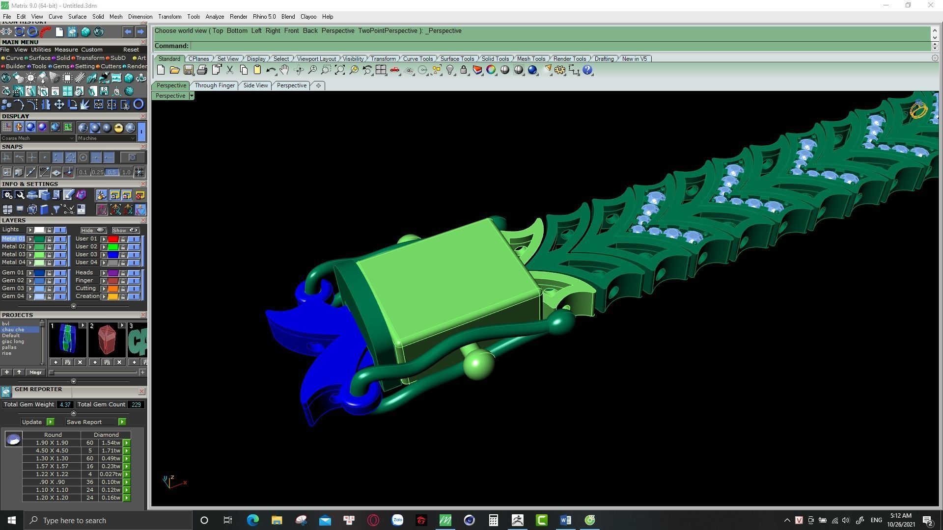 cuban chain or necklace diamond 3D print model_23