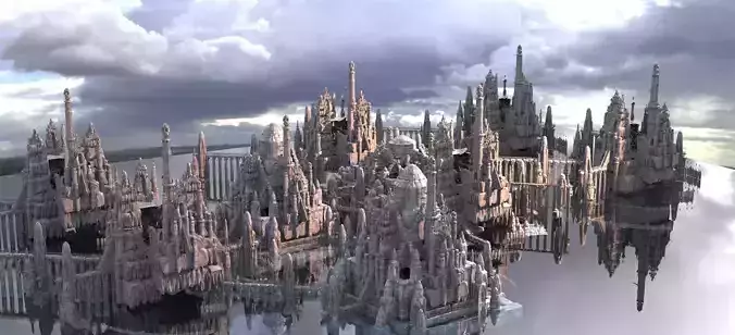 Extended City of Huge port City extended Model  3D model