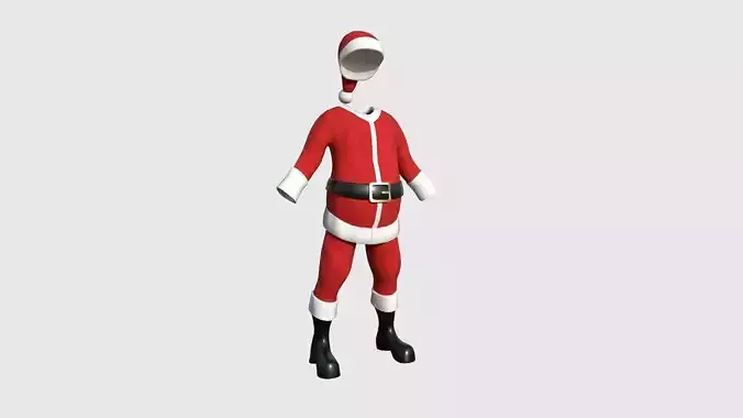 Santa Claus Costume 01 Red - Character Design Fashion