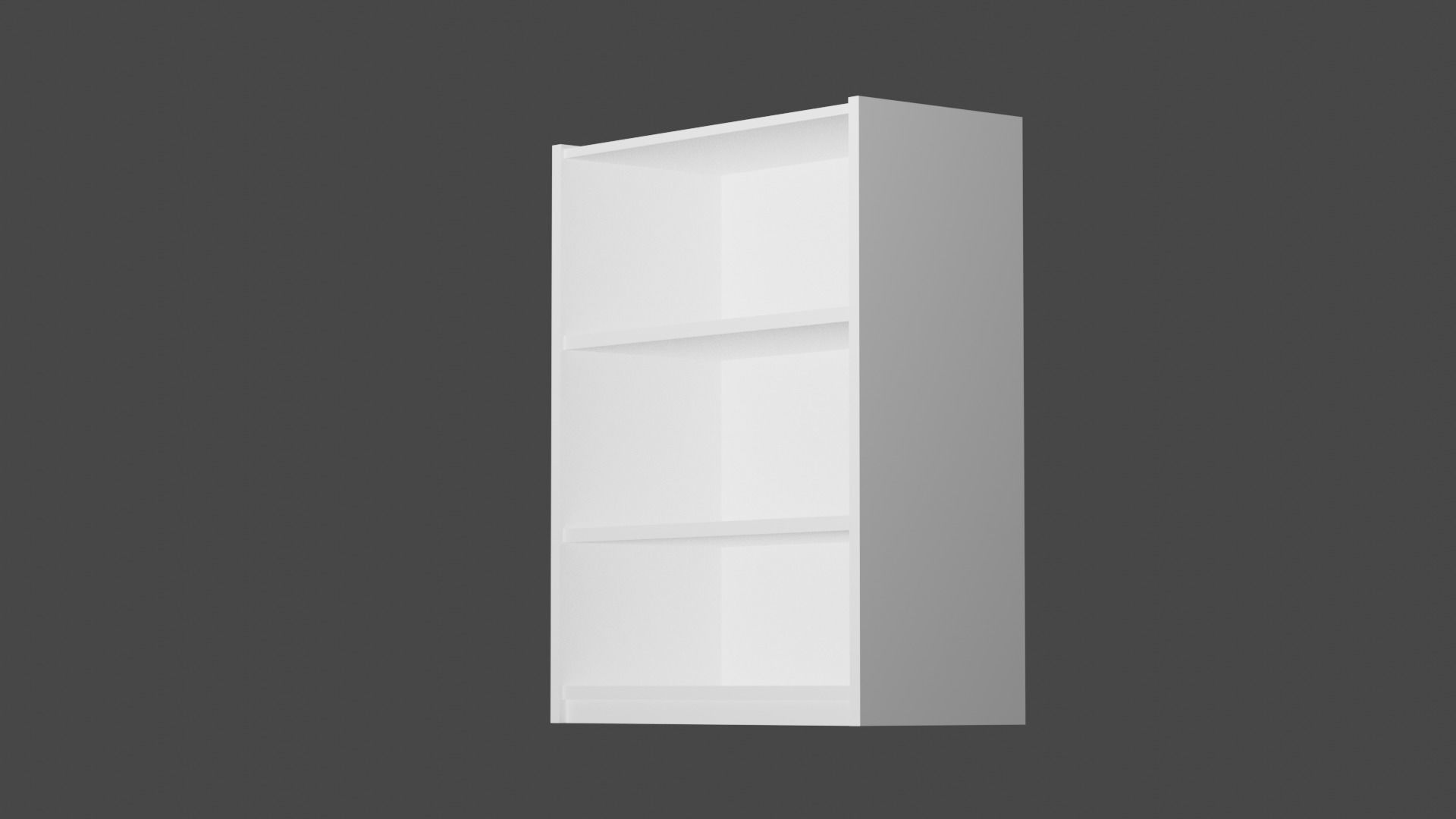 Short White Bookshelf Low-poly 3D model_1