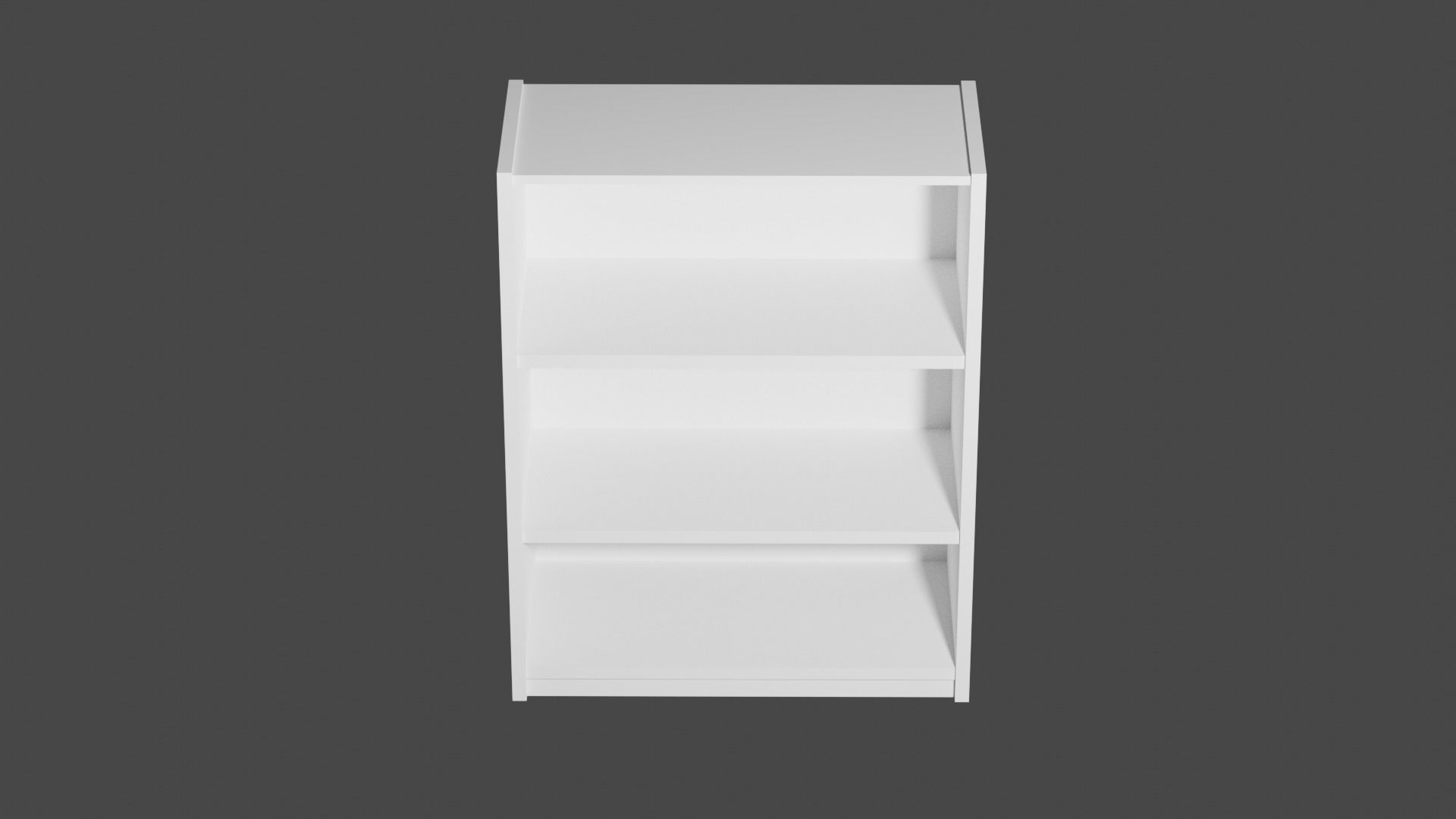 Short White Bookshelf Low-poly 3D model_2