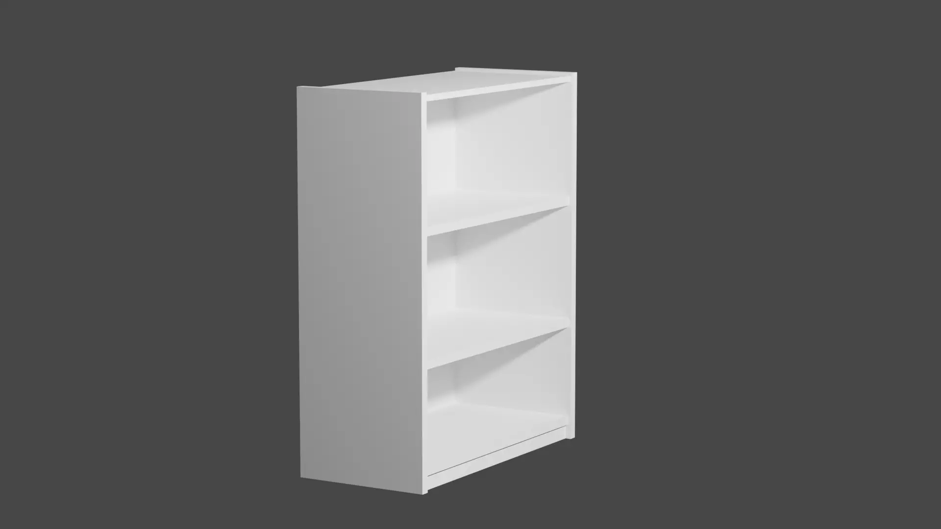 Short White Bookshelf Low-poly 3D model_0