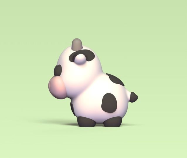 Cute Little Cow 3D print model_1