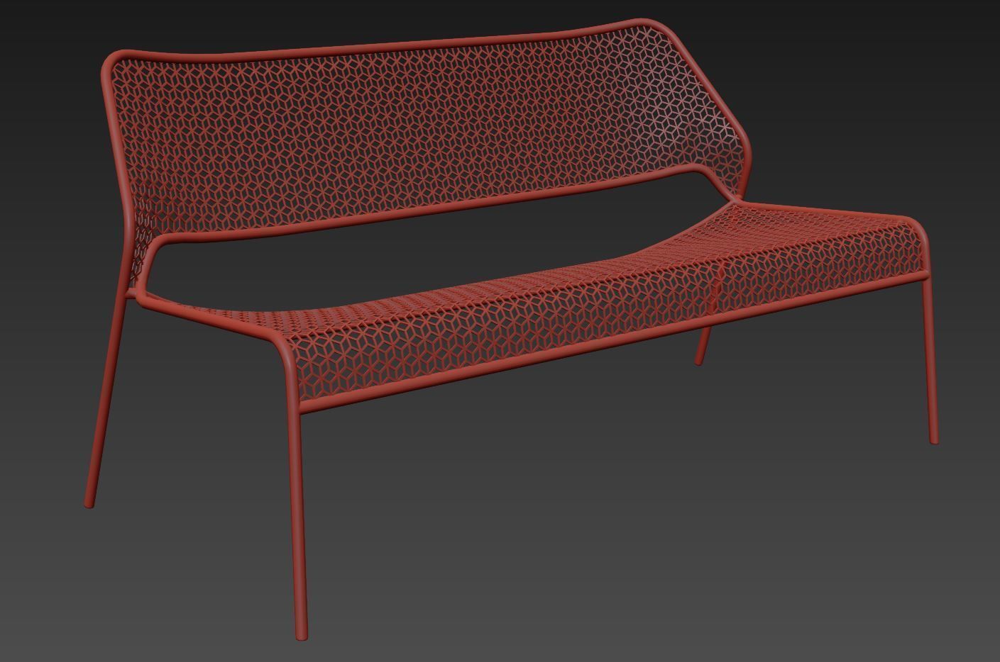 Hot Mesh Settee by blu dot 3D model_7