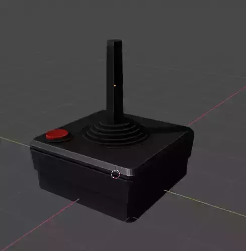Atari basic Joystick Low-poly 3D model