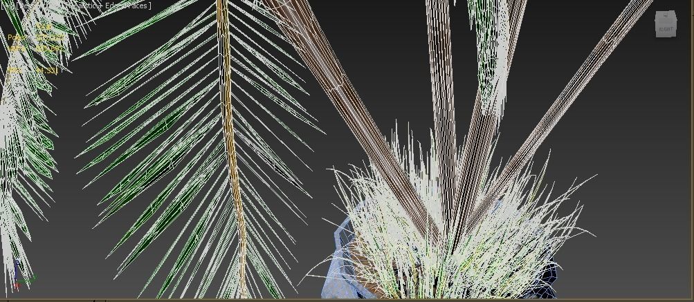 4 palms   vase   grass 3D model_10