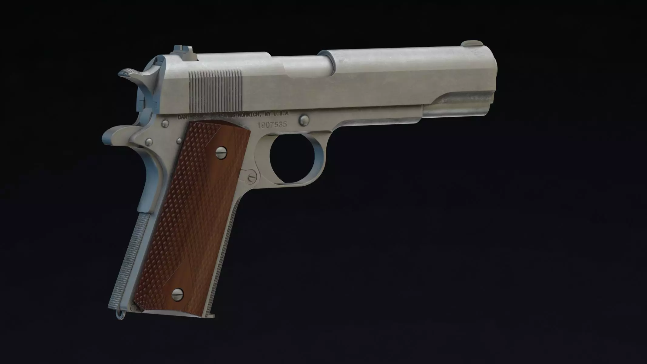 Dan Wesson M1911 ACP Low Poly Low-poly 3D model