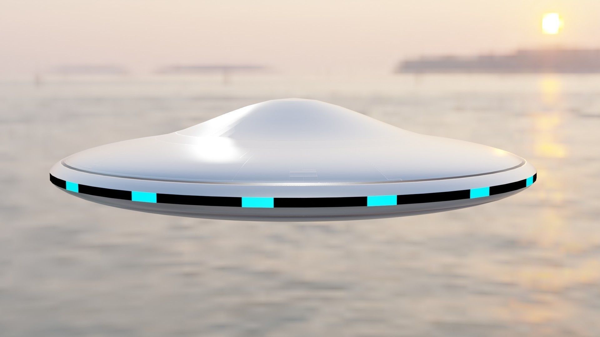 UFO Scifi Sports Model Low-poly 3D model_8