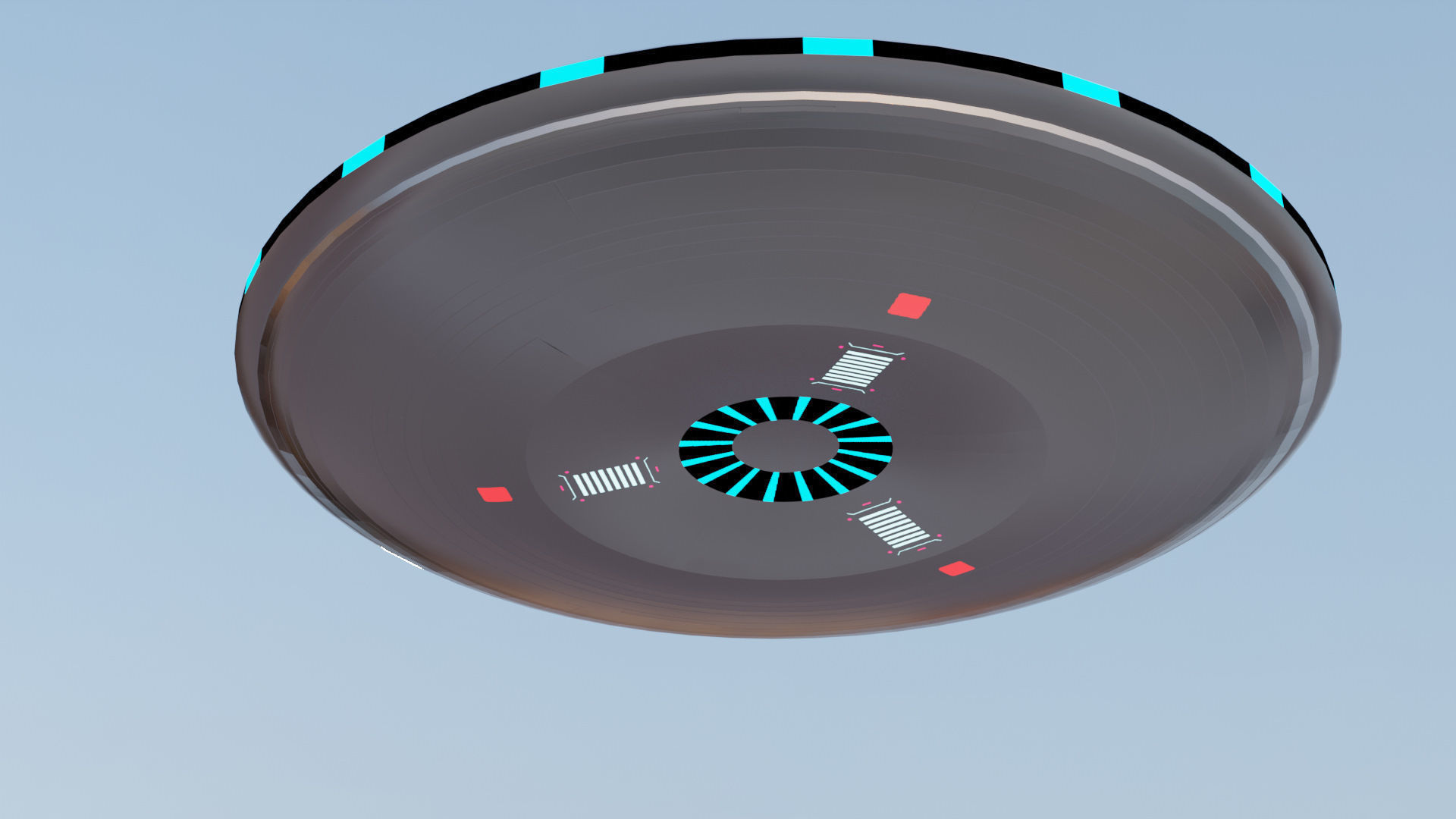 UFO Scifi Sports Model Low-poly 3D model_10