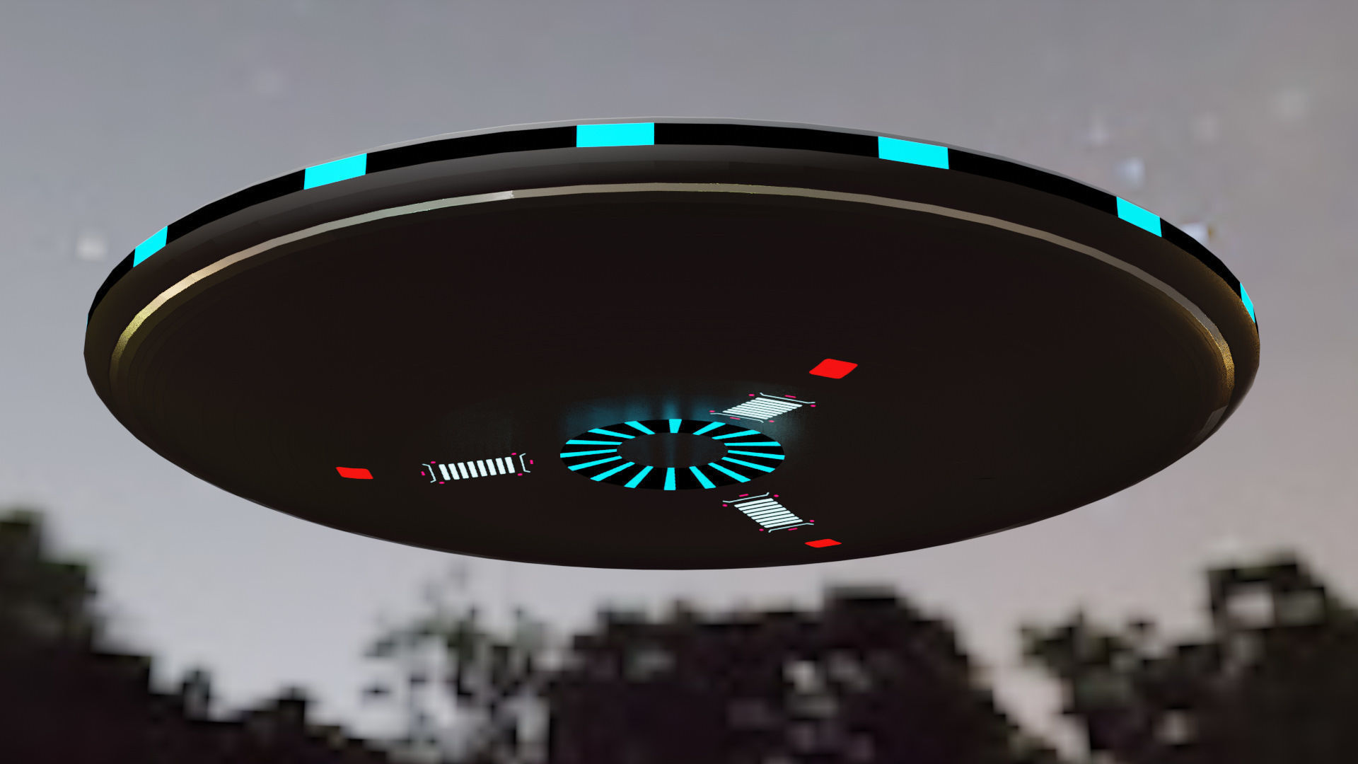 UFO Scifi Sports Model Low-poly 3D model_11