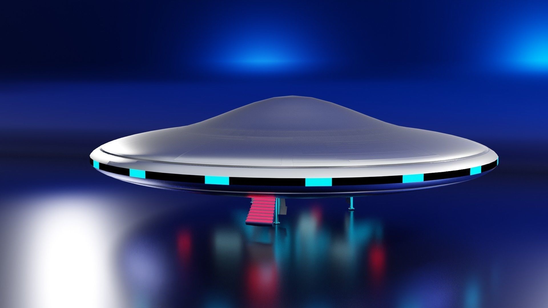 UFO Scifi Sports Model Low-poly 3D model_7