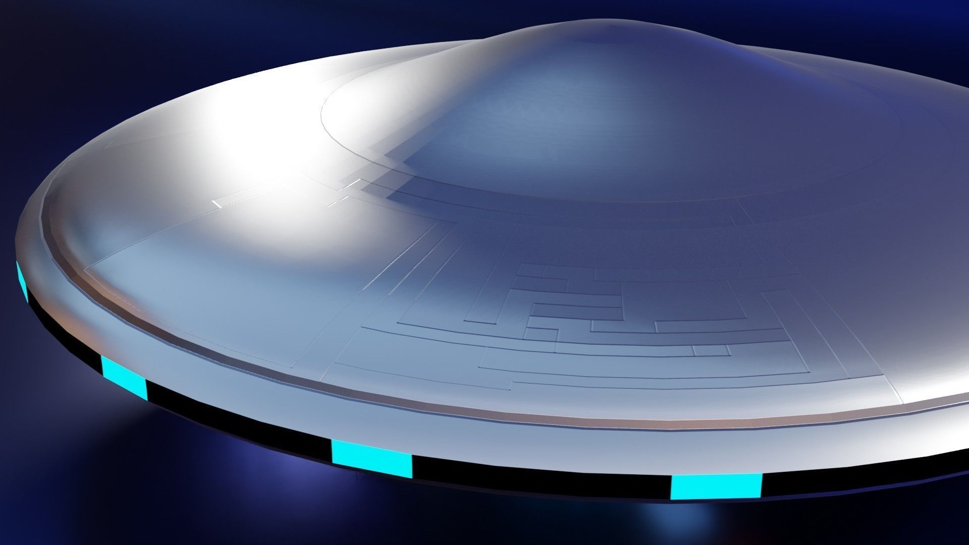 UFO Scifi Sports Model Low-poly 3D model_9