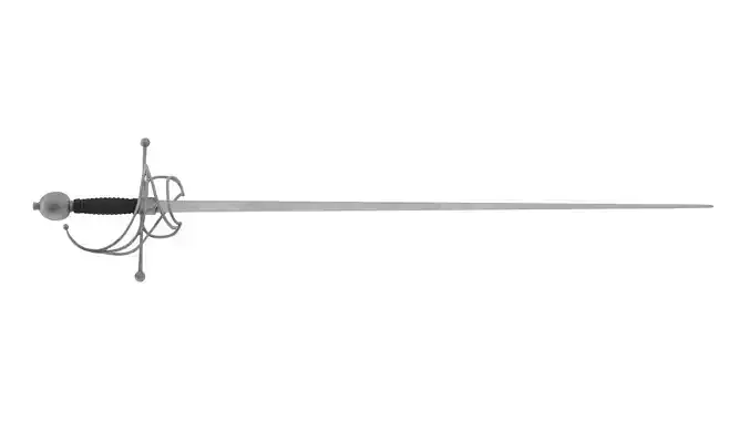 Rapier sword Low-poly 3D model