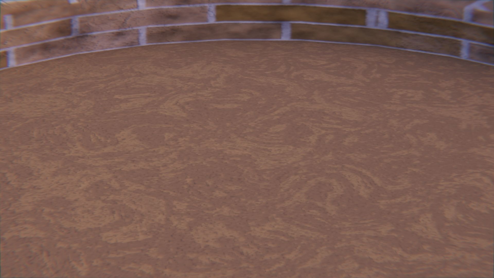 Red and Beige Brick Planters and Half Walls Low-poly 3D model_3