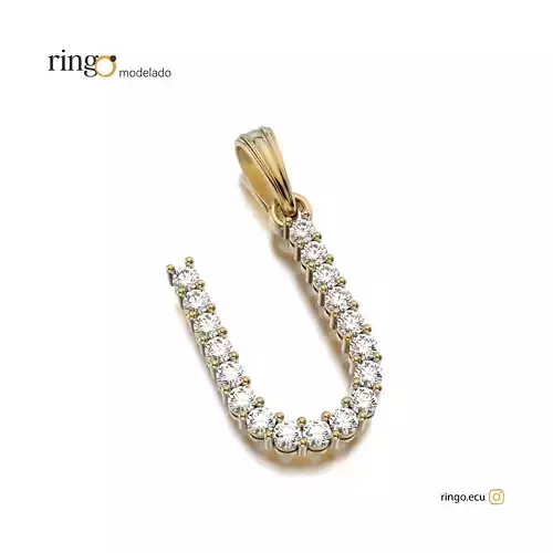 Letter Pendant Tennis U