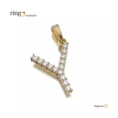 Letter Pendant Tennis Y