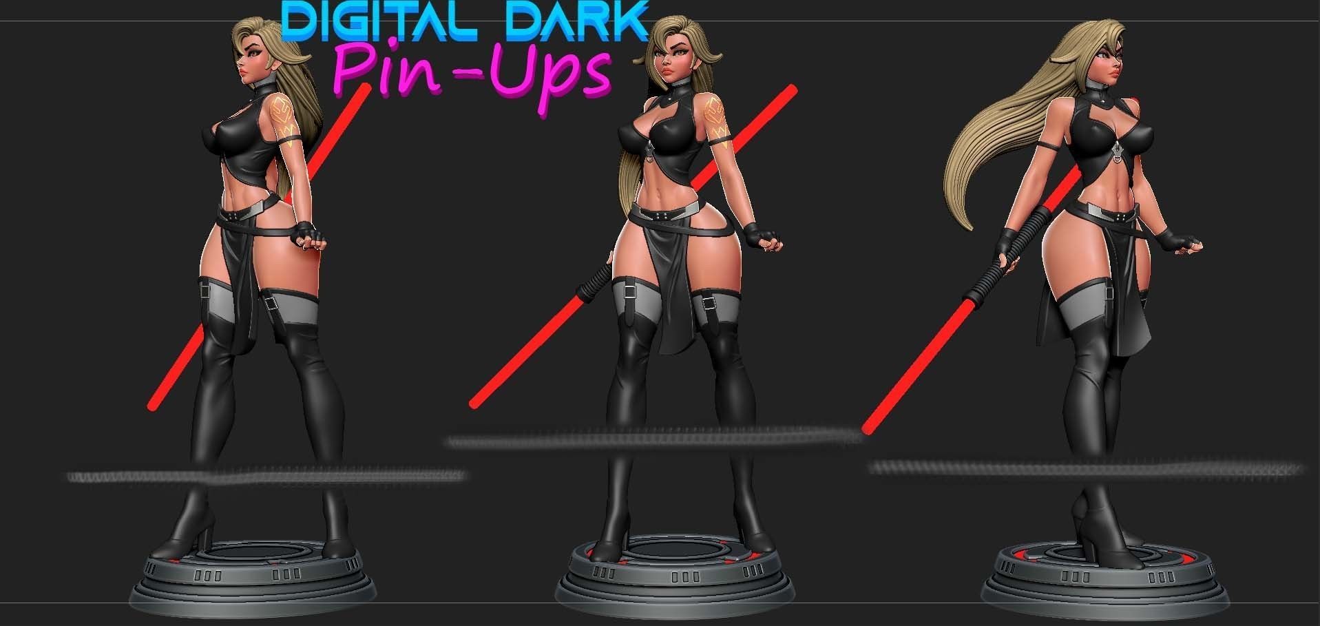 Sith Girl with NSFW version and two face options 3D print model_1