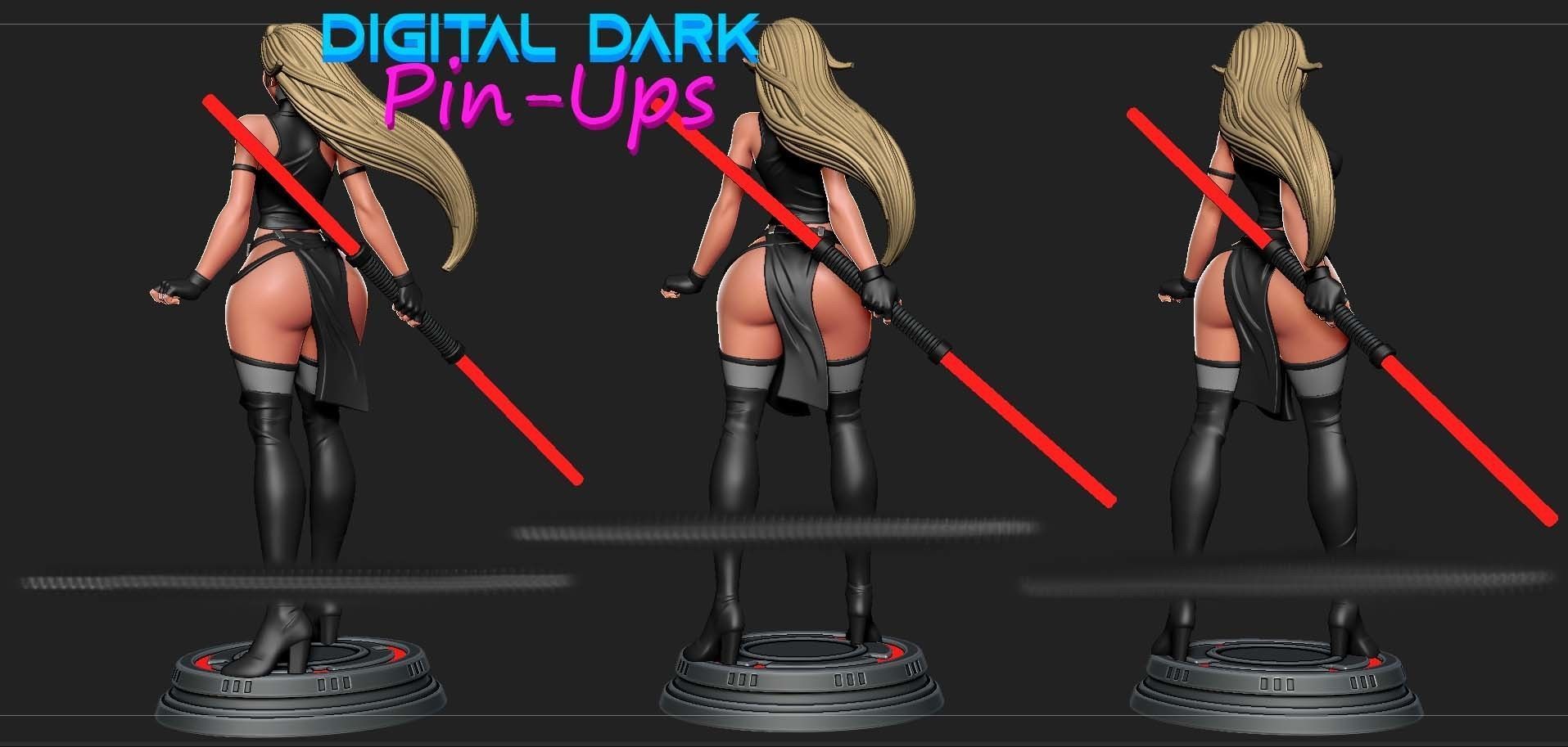 Sith Girl with NSFW version and two face options 3D print model_2