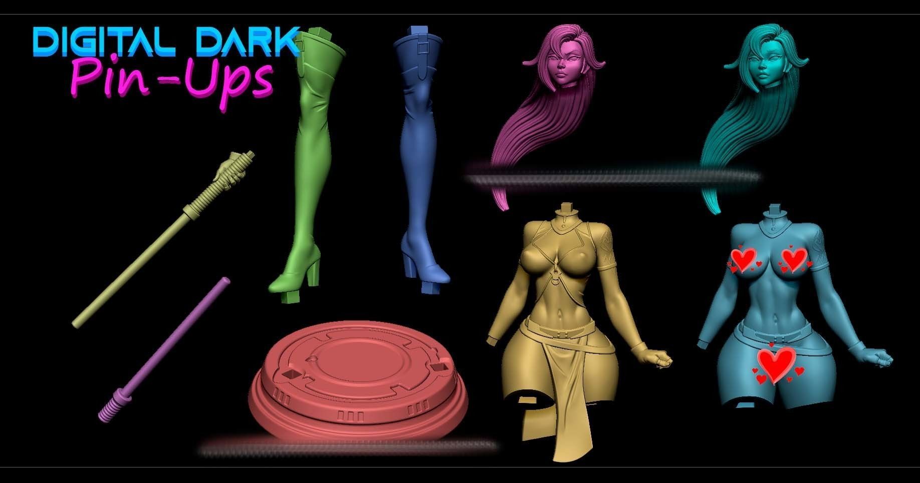 Sith Girl with NSFW version and two face options 3D print model_7