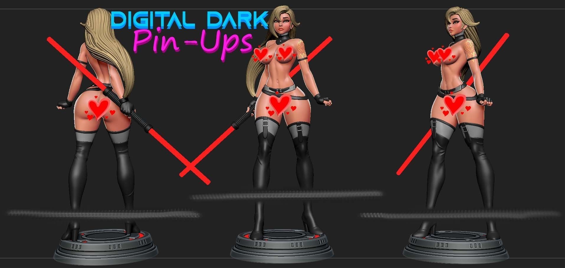 Sith Girl with NSFW version and two face options 3D print model_3