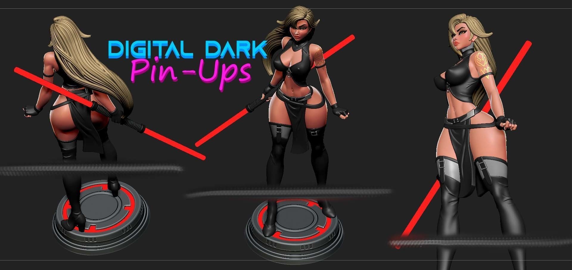 Sith Girl with NSFW version and two face options 3D print model_5