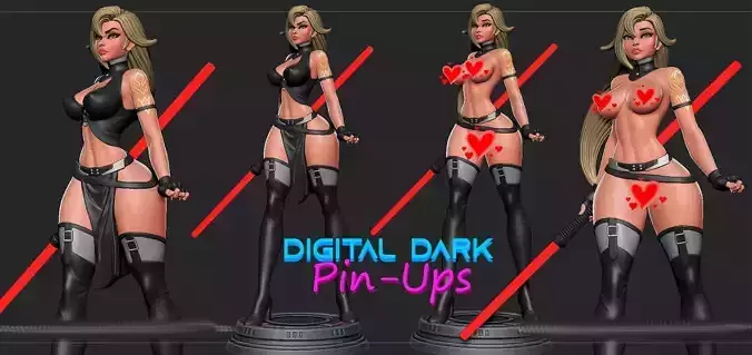 Sith Girl with NSFW version and two face options 3D print model